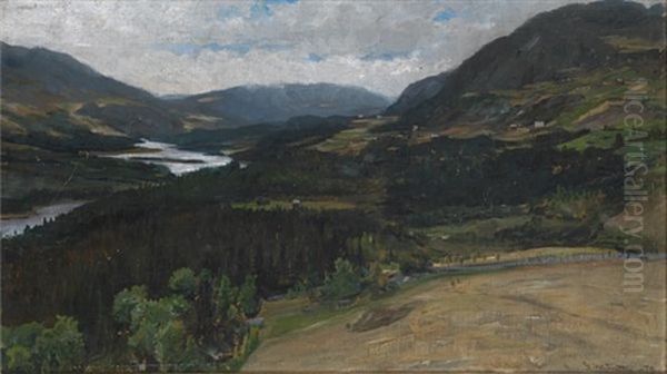 Aurdal I Valdres Oil Painting by Gerhard Arij Ludwig Morgenstjerne Munthe