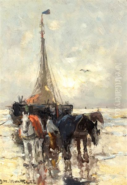 Bomschuit Op Het Strand Oil Painting by Gerhard Arij Ludwig Morgenstjerne Munthe