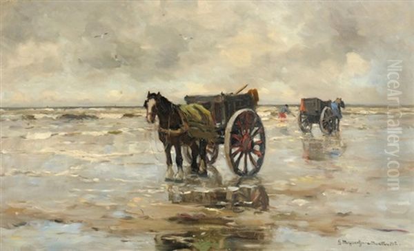 Muschelkarren Oil Painting by Gerhard Arij Ludwig Morgenstjerne Munthe