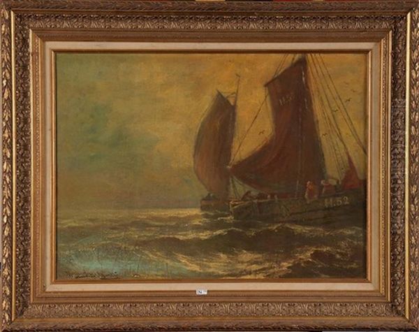 Marine Oil Painting by Gerhard Arij Ludwig Morgenstjerne Munthe