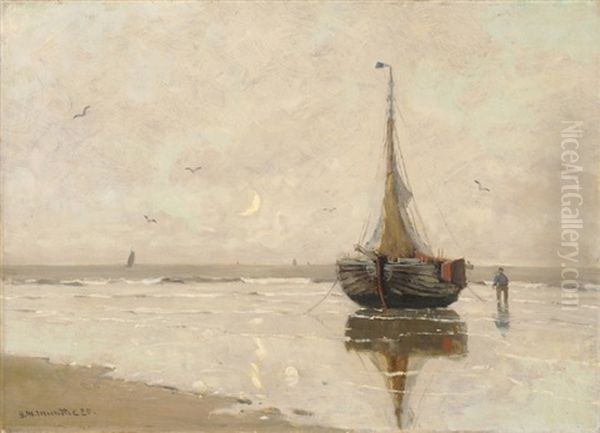 Abendstimmung Am Wattenmeer Oil Painting by Gerhard Arij Ludwig Morgenstjerne Munthe