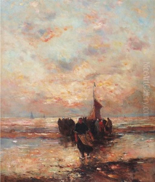 Voiliers Oil Painting by Gerhard Arij Ludwig Morgenstjerne Munthe