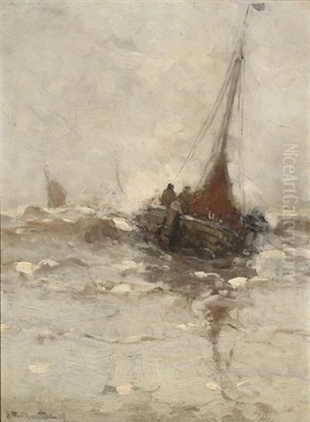 Een Grijze Dag Oil Painting by Gerhard Arij Ludwig Morgenstjerne Munthe