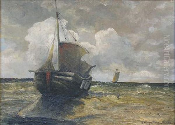 Marine Oil Painting by Gerhard Arij Ludwig Morgenstjerne Munthe