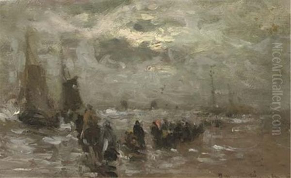 On The Beach Oil Painting by Gerhard Arij Ludwig Morgenstjerne Munthe