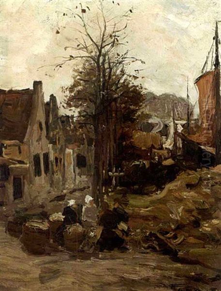 A View Of A Fishing Village Oil Painting by Gerhard Arij Ludwig Morgenstjerne Munthe