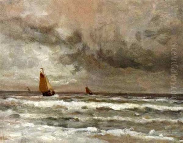 Segelboote Auf See Im Abendlicht Oil Painting by Gerhard Arij Ludwig Morgenstjerne Munthe