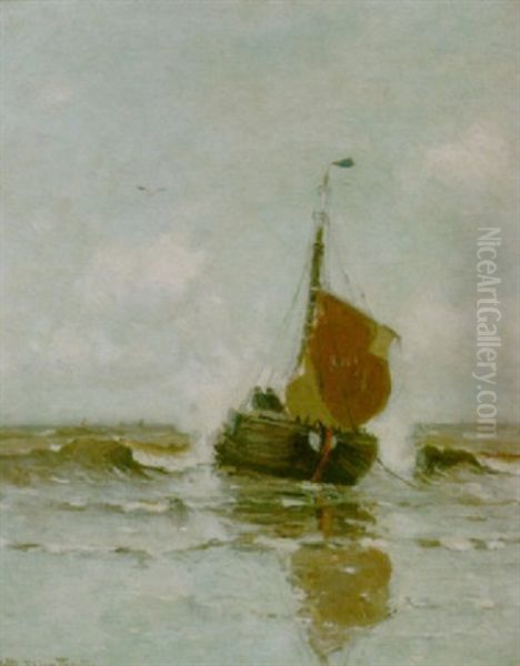 Coming Ashore Oil Painting by Gerhard Arij Ludwig Morgenstjerne Munthe