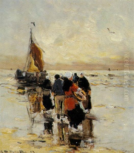 The Return Of The Fishing-fleet Oil Painting by Gerhard Arij Ludwig Morgenstjerne Munthe