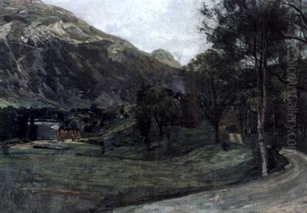 Forde I Sondfjord Oil Painting by Gerhard Peter Franz Vilhelm Munthe