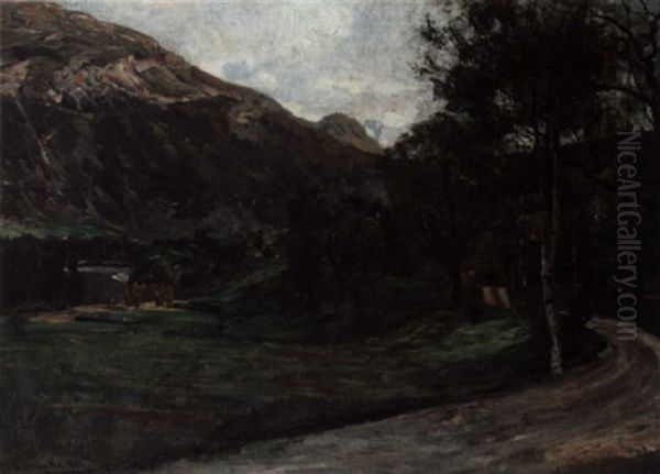 Forde I Sondfjord Oil Painting by Gerhard Peter Franz Vilhelm Munthe