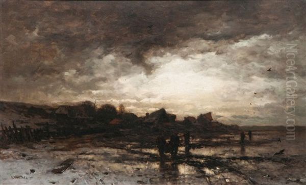 Abendstimmung An Der Kuste Oil Painting by Ludwig Munthe