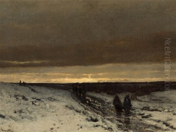 Winter Atmosphere Oil Painting by Ludwig Munthe