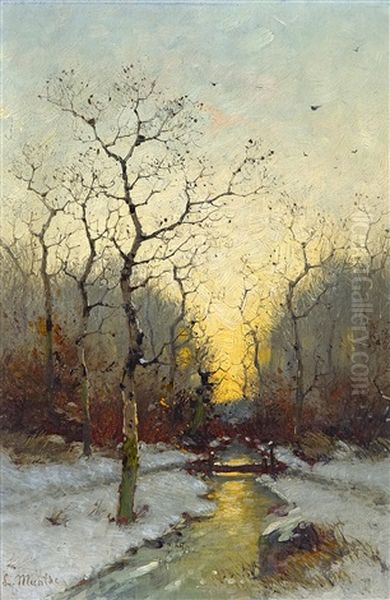 Winterabend Oil Painting by Ludwig Munthe