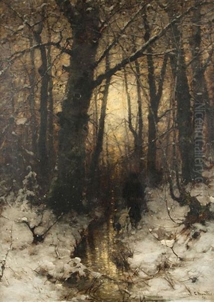 Winterabend Oil Painting by Ludwig Munthe