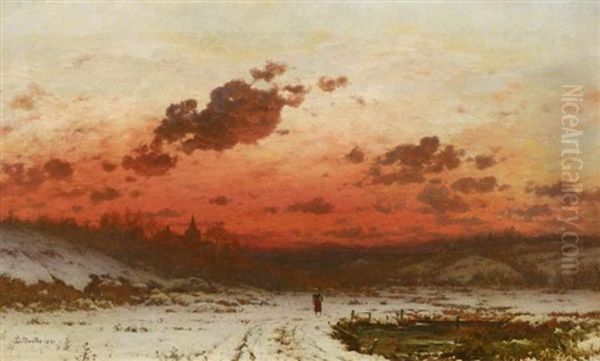 Winterabend Oil Painting by Ludwig Munthe