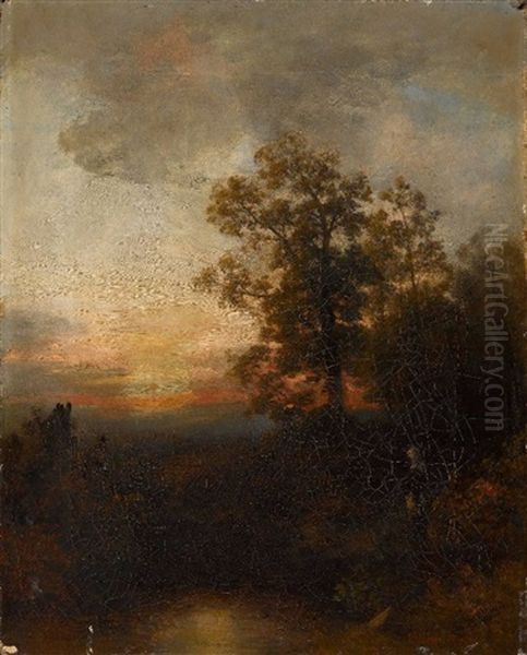 Abenddammerung Oil Painting by Ludwig Munthe