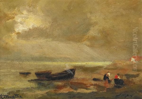 Am Strand Oil Painting by Ludwig Munthe