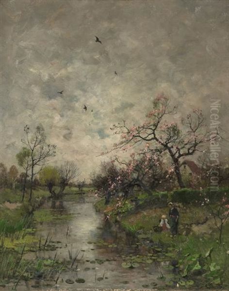 Erste Fruhlingsbluten Oil Painting by Ludwig Munthe