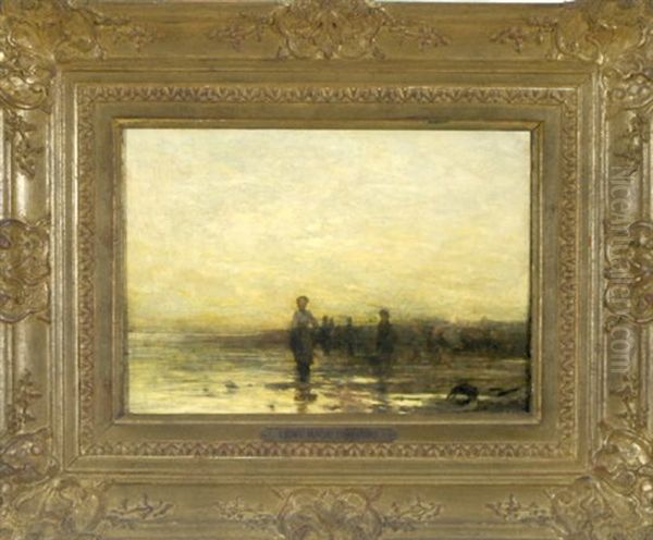 Wattfischerinnen In Der Abenddammerung Oil Painting by Ludwig Munthe