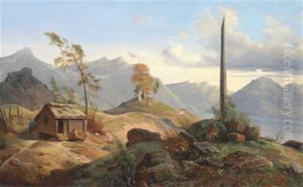 Bauta Ved Fjorden Oil Painting by Ludwig Munthe