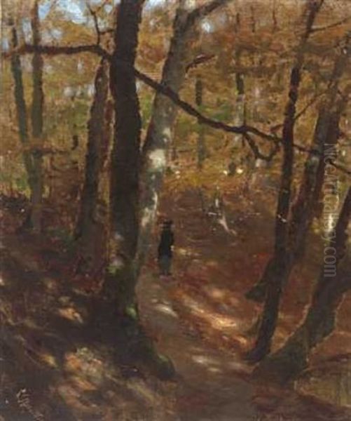 Lysning I Skogen Oil Painting by Ludwig Munthe