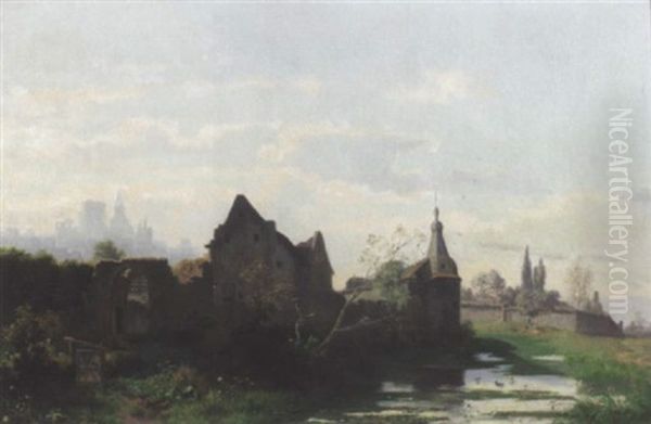 Borgruiner Oil Painting by Ludwig Munthe