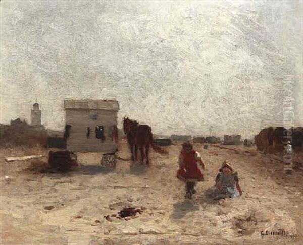 Spielende Kinder An Einem Belgischen Strand Oil Painting by Ludwig Munthe