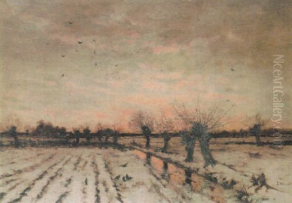 Winter Oil Painting by Ludwig Munthe