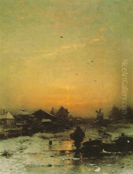 Daybreak Oil Painting by Ludwig Munthe