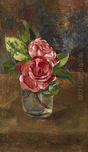 Rosor I Glasvas Oil Painting by Anna Katarina Munthe-Norstedt