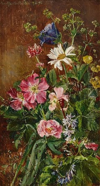 Sommarblommor Oil Painting by Anna Katarina Munthe-Norstedt