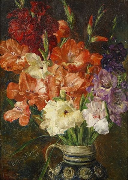 Stilleben Med Gladiolus Oil Painting by Anna Katarina Munthe-Norstedt