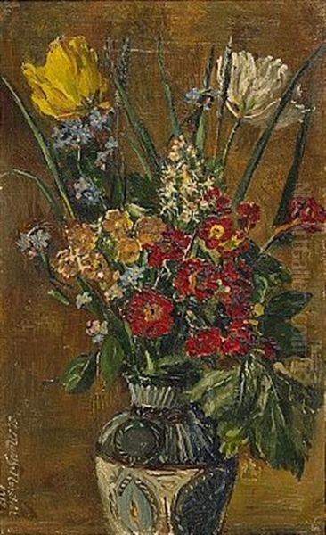 Stilleben Med Blommor I Vas Oil Painting by Anna Katarina Munthe-Norstedt