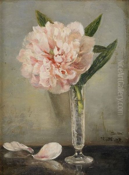 Stilleben Med Pion Oil Painting by Anna Katarina Munthe-Norstedt