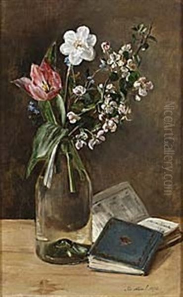 Blomsterstilleben Oil Painting by Anna Katarina Munthe-Norstedt