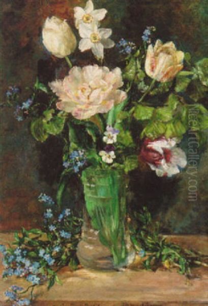 Varblommor I Vas Oil Painting by Anna Katarina Munthe-Norstedt