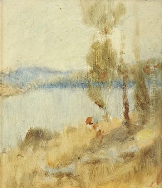 By The River Oil Painting by Josephine Mary Muntz Adams