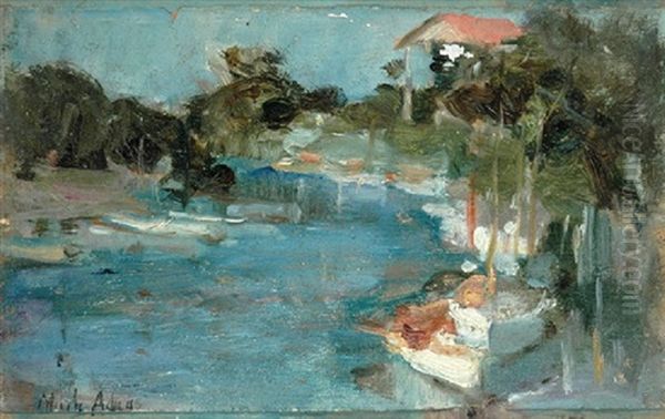 Mordialloc Creek Oil Painting by Josephine Mary Muntz Adams