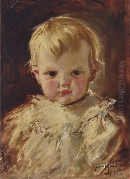 Portrait Of A Child Oil Painting by Laura Adeline Muntz