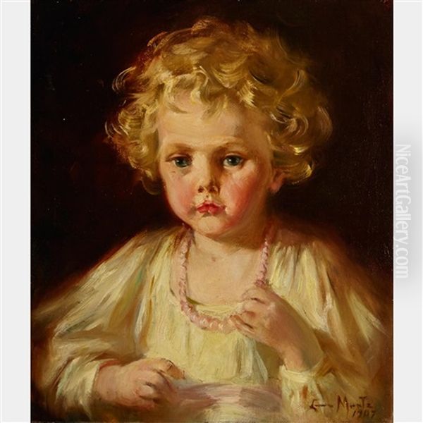 Portrait Of A Child Oil Painting by Laura Adeline Muntz