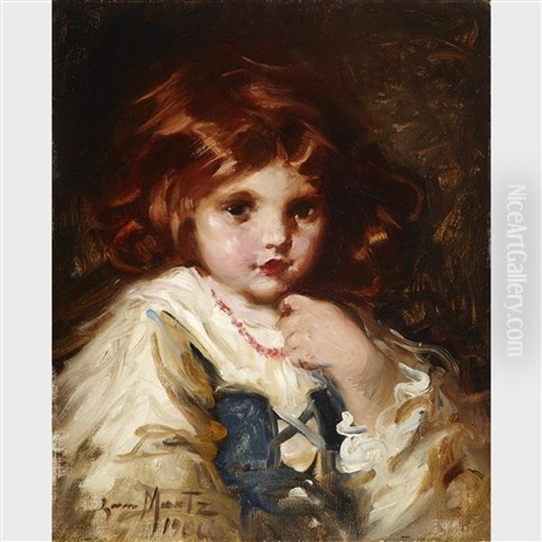 Portrait Of A Little Girl Oil Painting by Laura Adeline Muntz