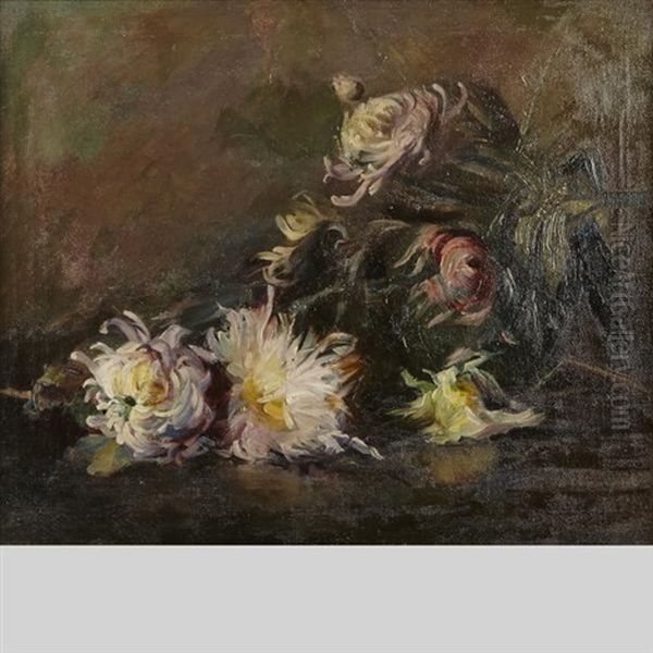 Still Life With Flowers Oil Painting by Laura Adeline Muntz