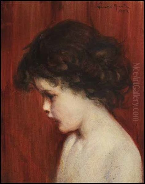 Portrait Of A Young Girl Oil Painting by Laura Adeline Muntz