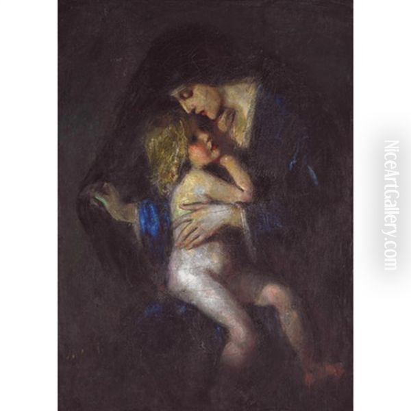 Night And The Child Oil Painting by Laura Adeline Muntz