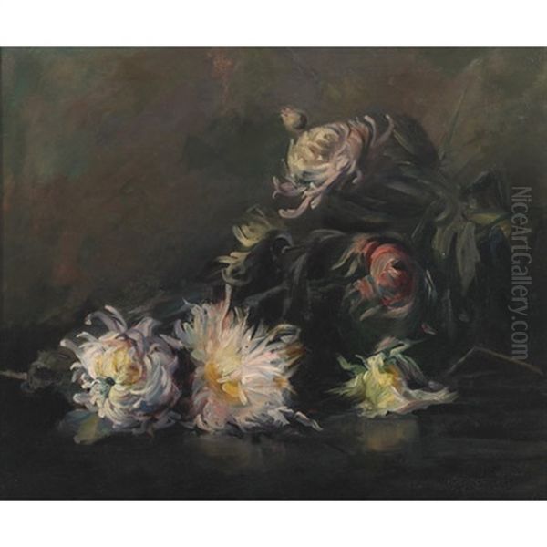 Floral Still Life Oil Painting by Laura Adeline Muntz