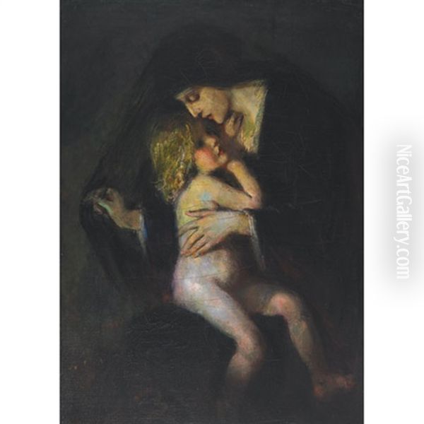 Night And The Child Oil Painting by Laura Adeline Muntz