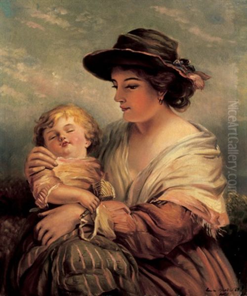 Mother And Child Oil Painting by Laura Adeline Muntz