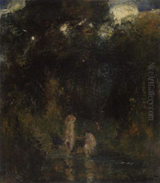 Evening Bathers Oil Painting by Laura Adeline Muntz