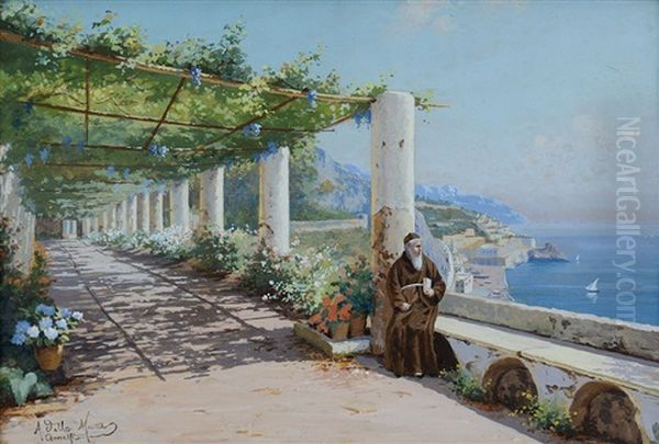 Paesaggio Di Amalfi Oil Painting by Angelo Della Mura